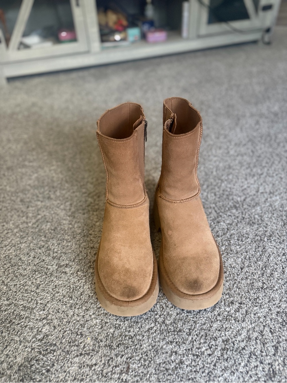 UGG Kids Chestnut Brown Suede Mid-Calf Boots
